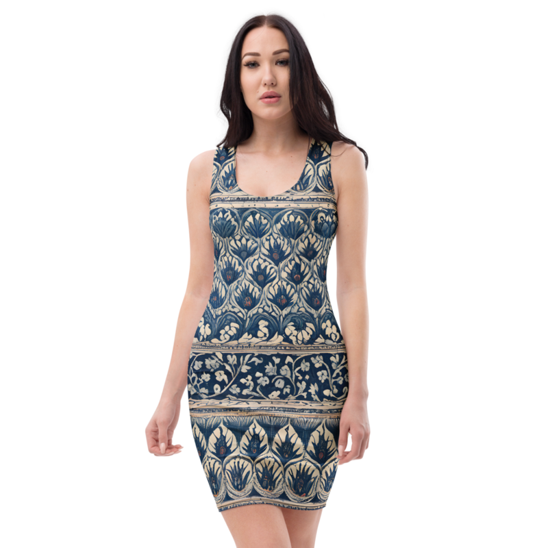 Bodycon Dress: Golden & Scalloped