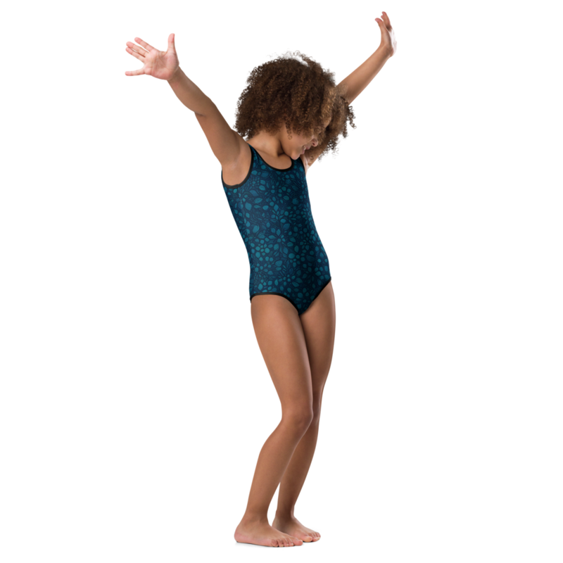 Teal Organic Diamonds Kids Swimsuit