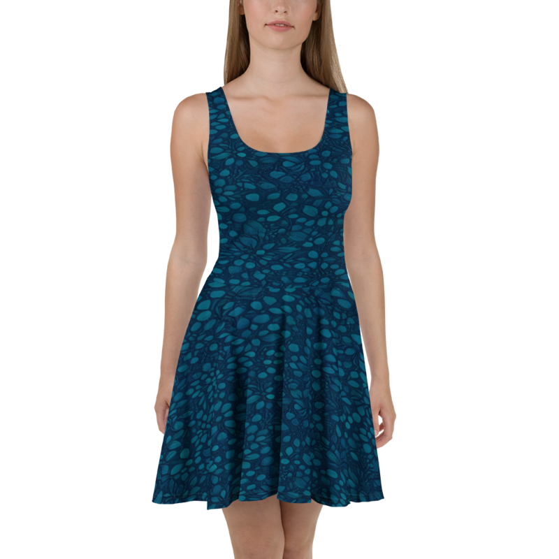 Teal Organic Diamonds Skater Dress