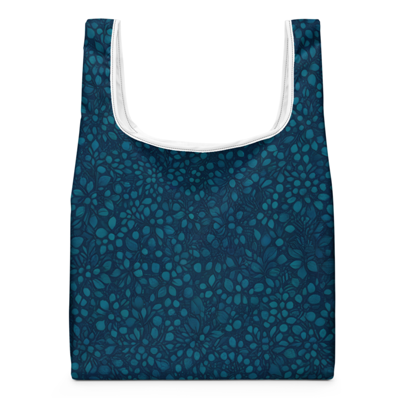 Teal Organic Diamonds Shopping Bag