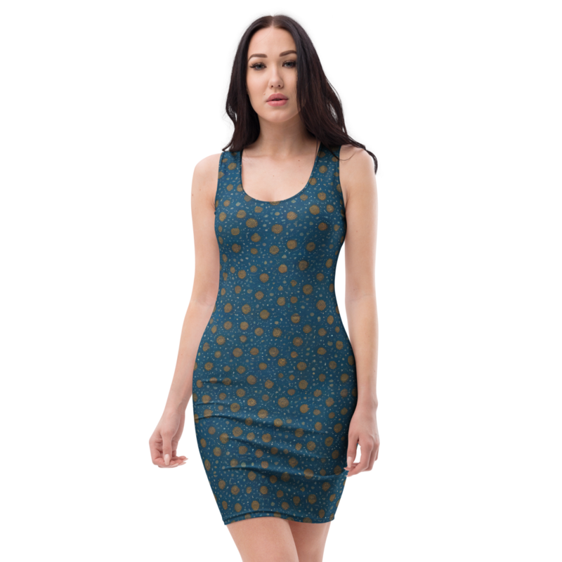 Bodycon Dress: Celestial & Scalloped