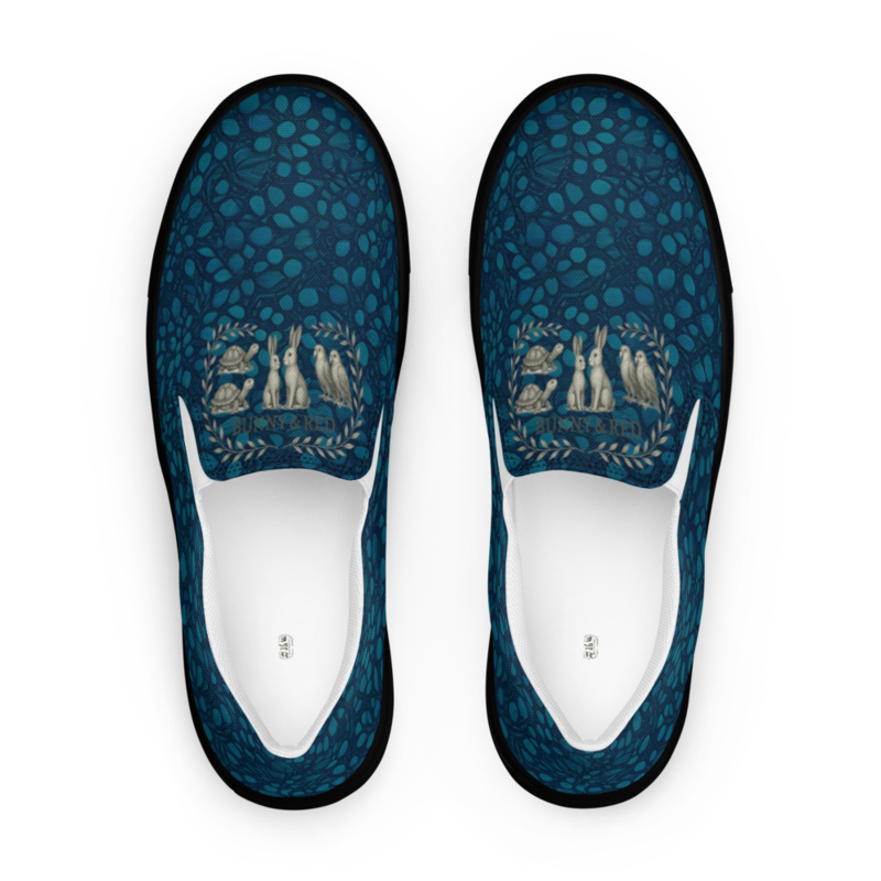 Teal Organic Diamonds Slip On Canvas Shoes