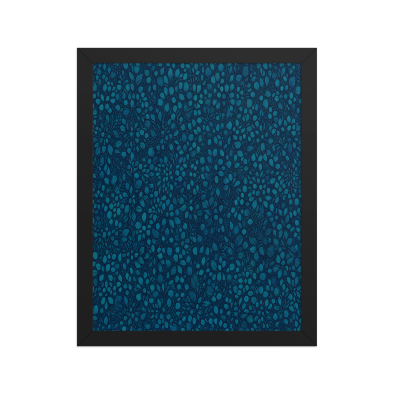 Teal Organic Diamonds Premium Luster Photo Paper Framed Poster