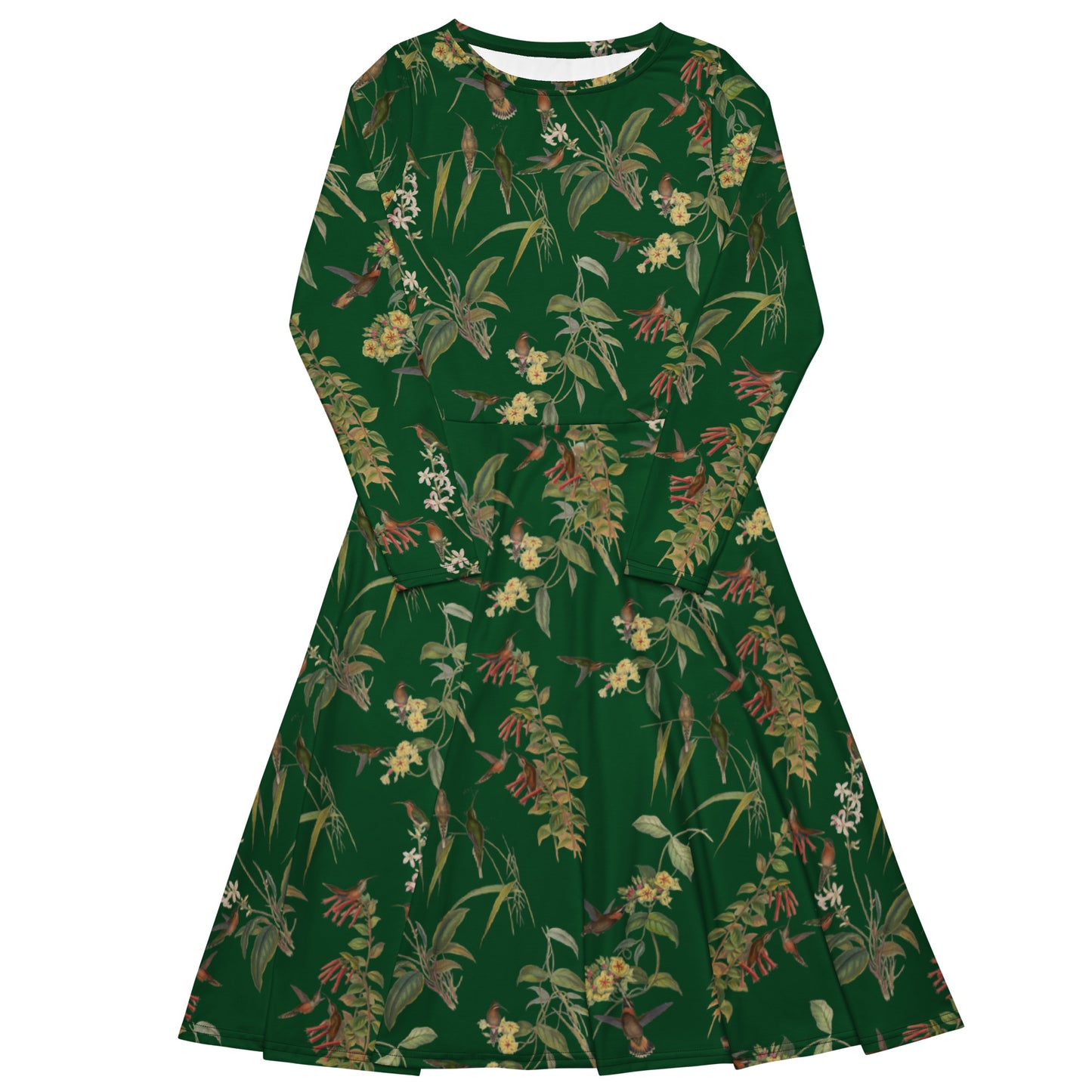 Hummingbird Midi Dress Pockets
