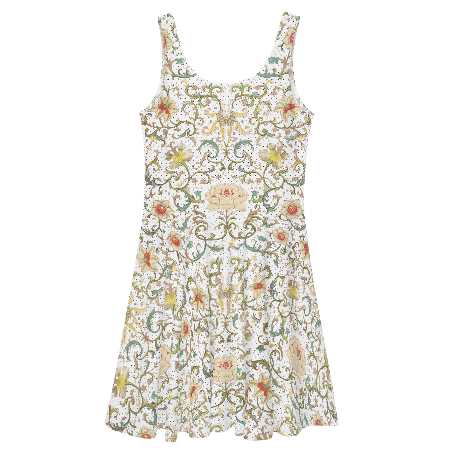 White Floral Skater Dress