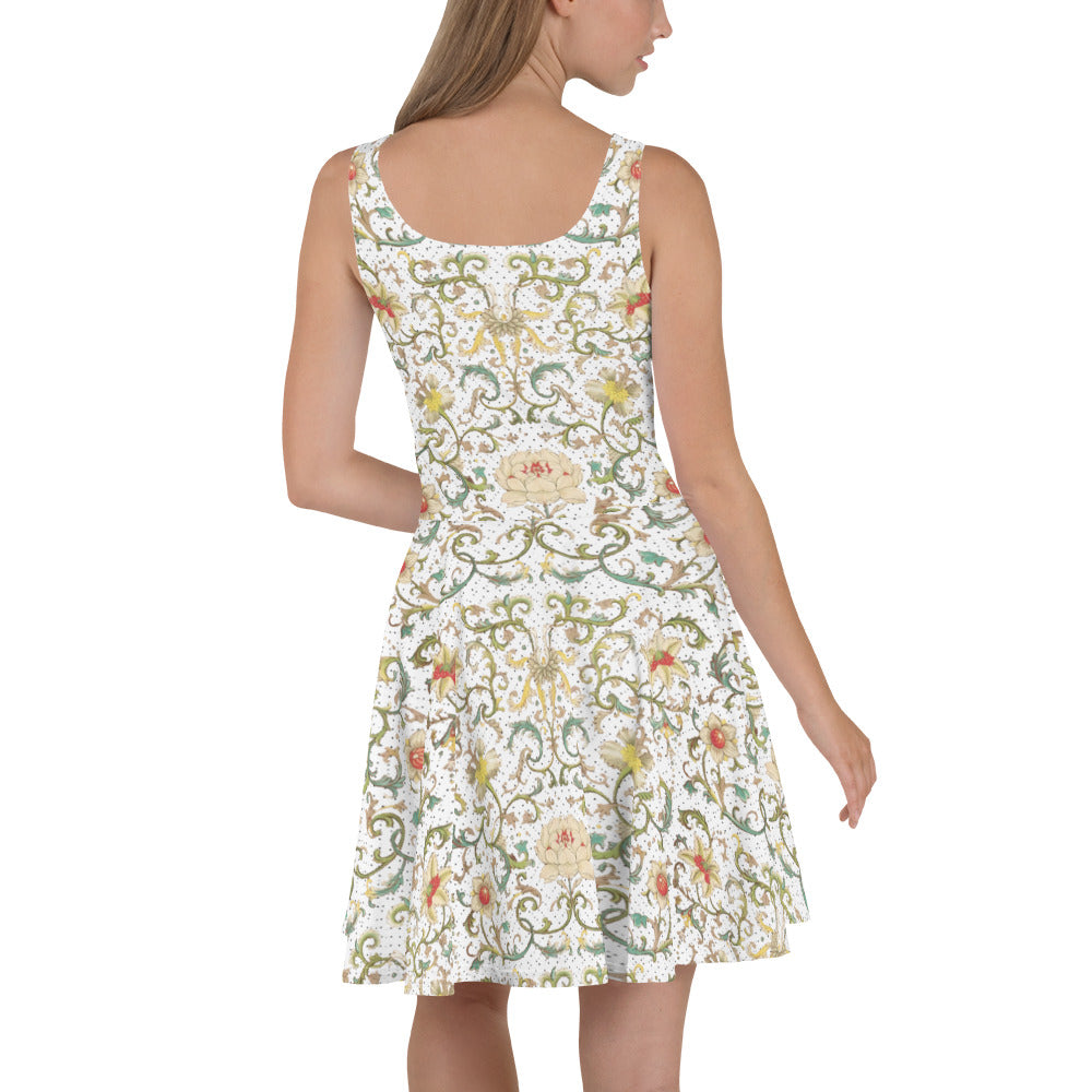 White Floral Skater Dress