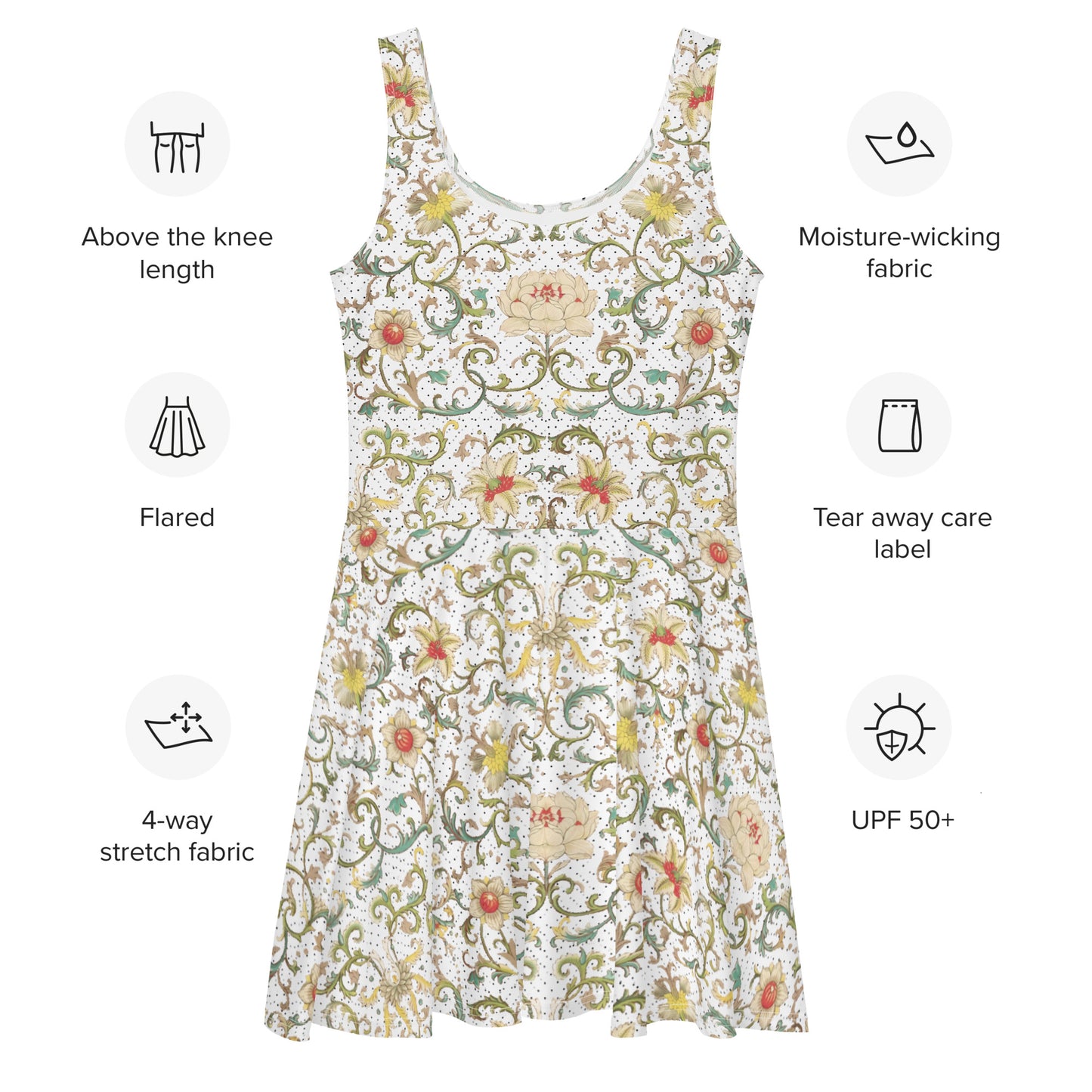 White Floral Skater Dress