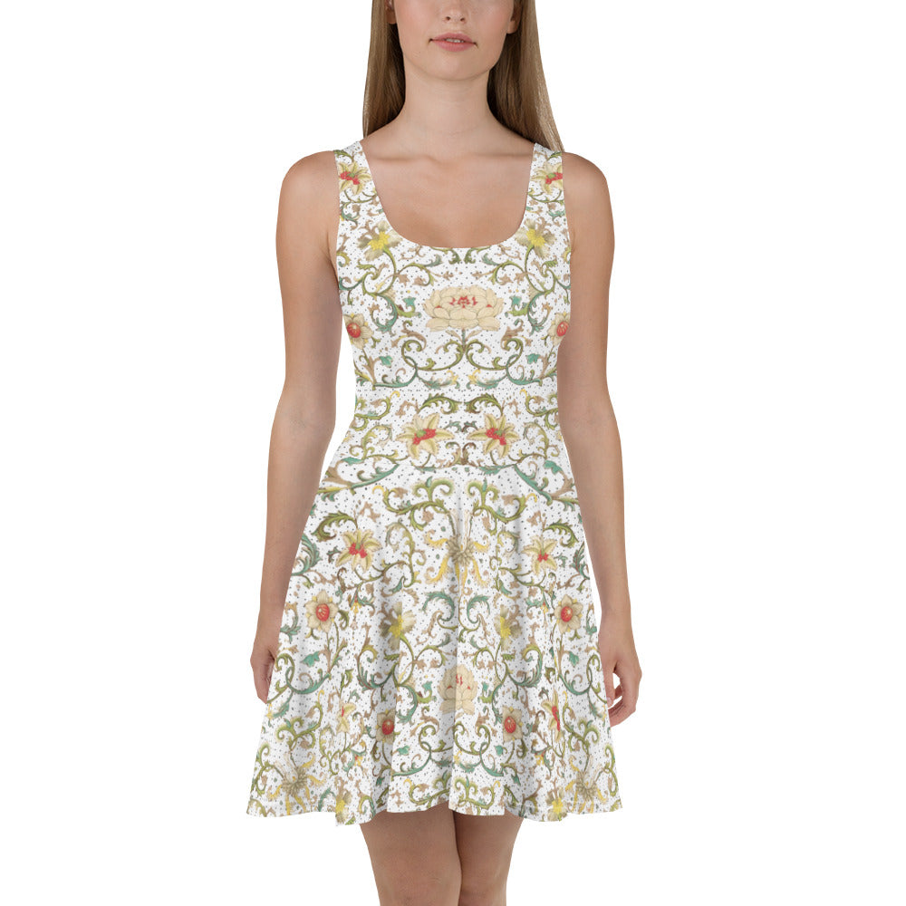 White Floral Skater Dress