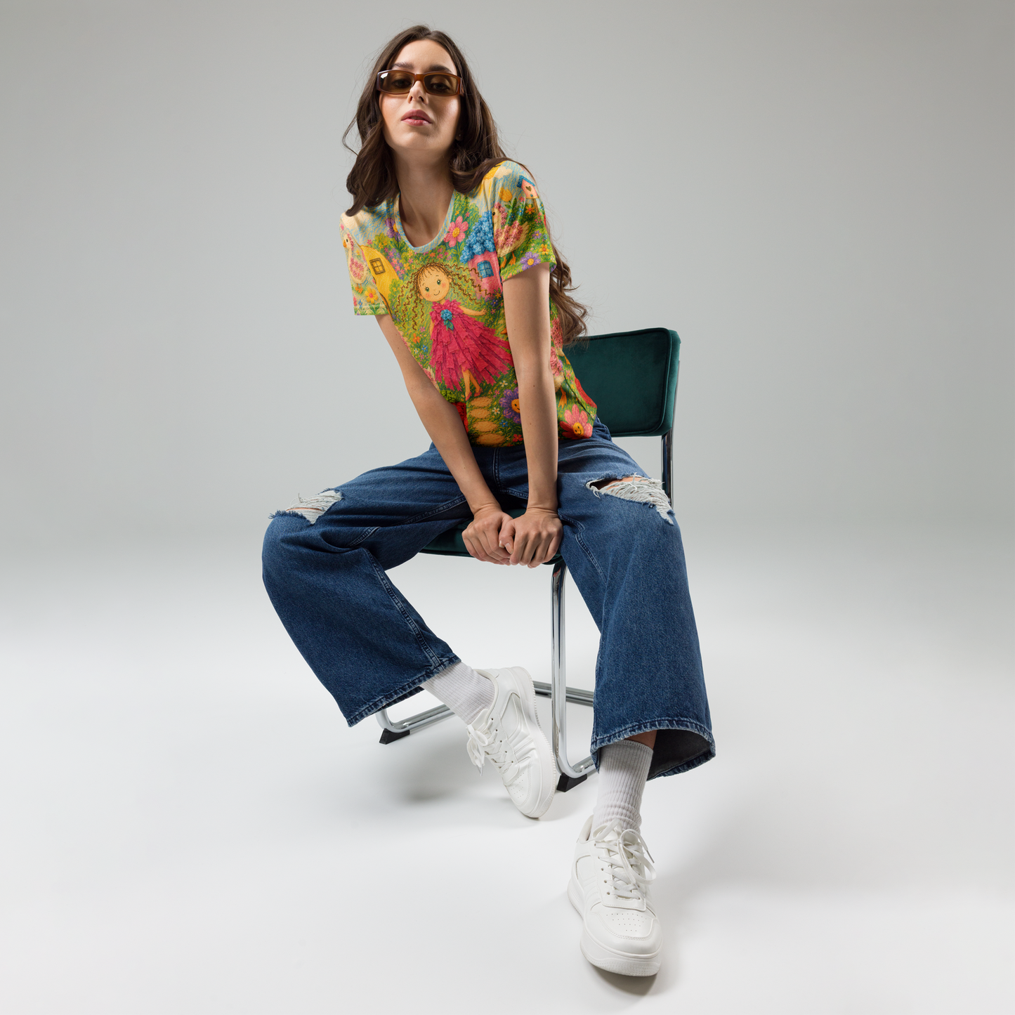 Margarita’s Garden Women’s All-Over Print Crew Neck T-Shirt