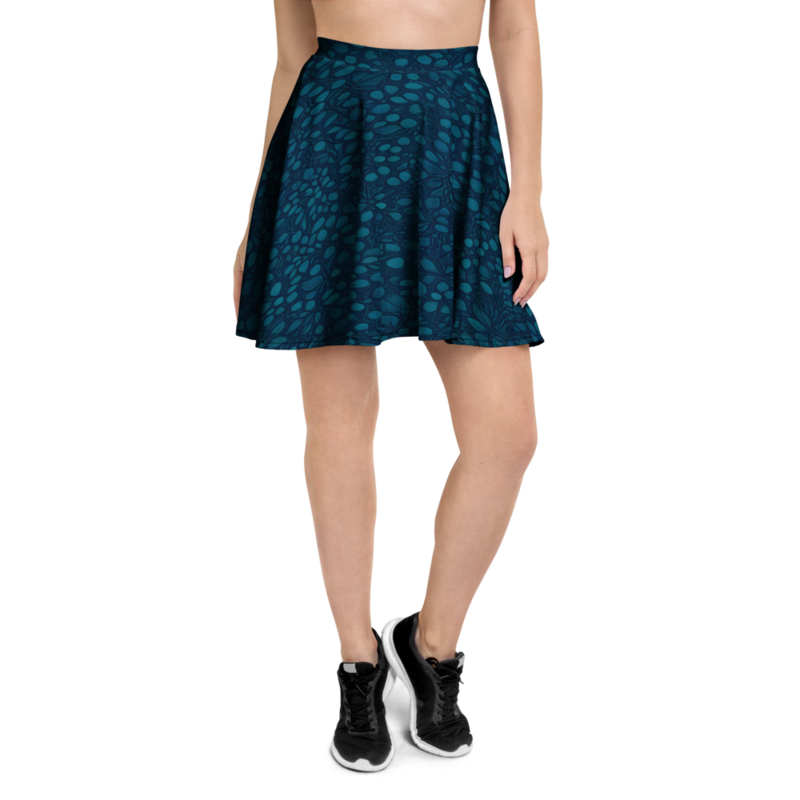 Teal Organic Diamonds Skater Skirt