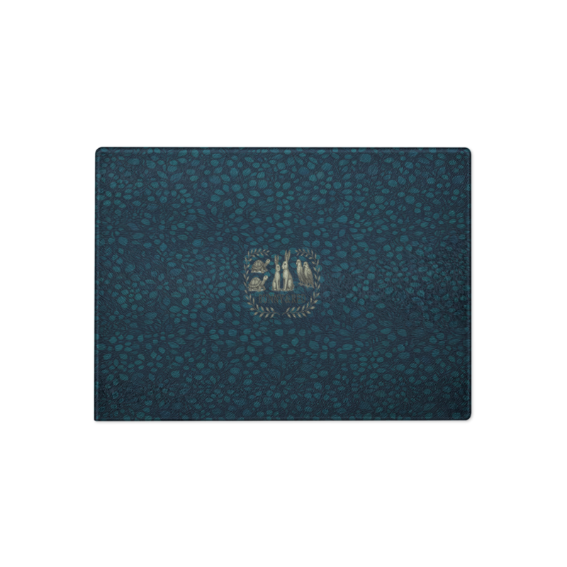 Teal Organic Diamonds Glass Cutting Board