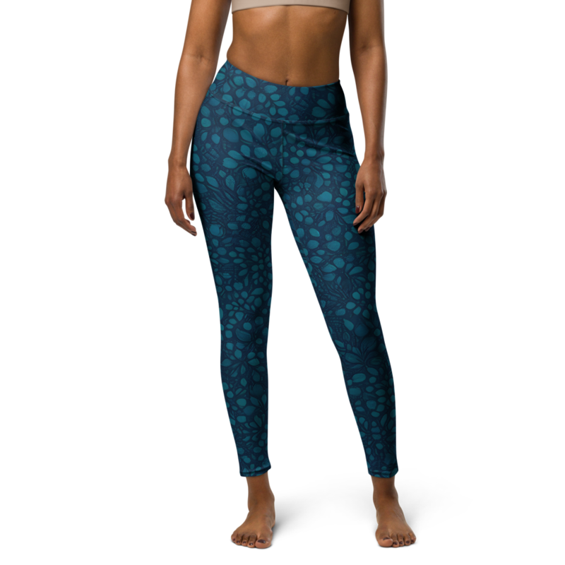Teal Organic Diamonds Yoga Leggings