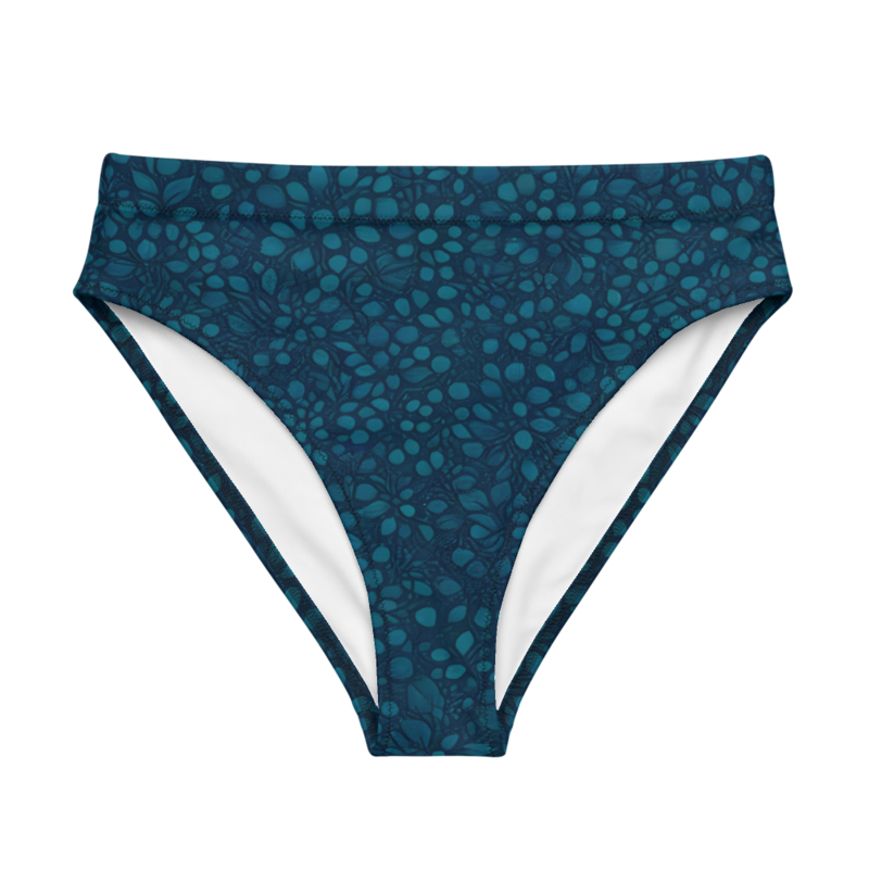 Teal Organic Diamonds High Waisted Bikini Bottom