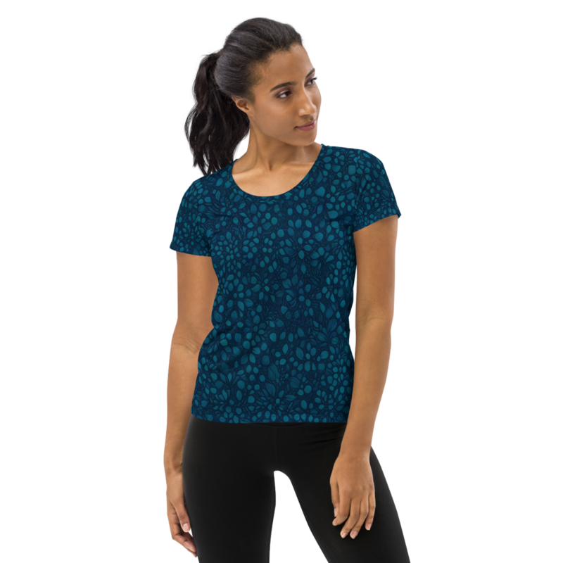 Teal Organic Diamonds Womens Athletic Tshirt