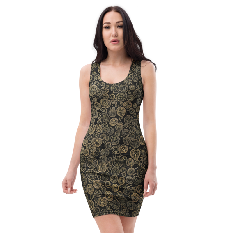 Bodycon Dress: Embroidery & Choral