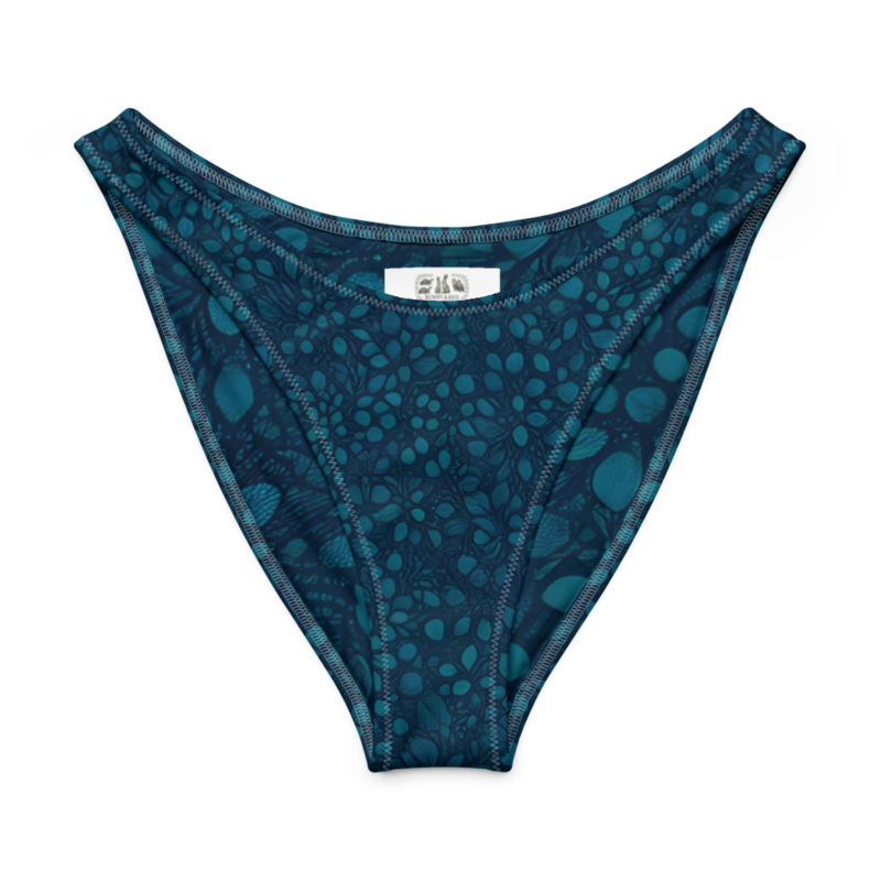 Teal Organic Diamonds V Cut Bikini Bottom