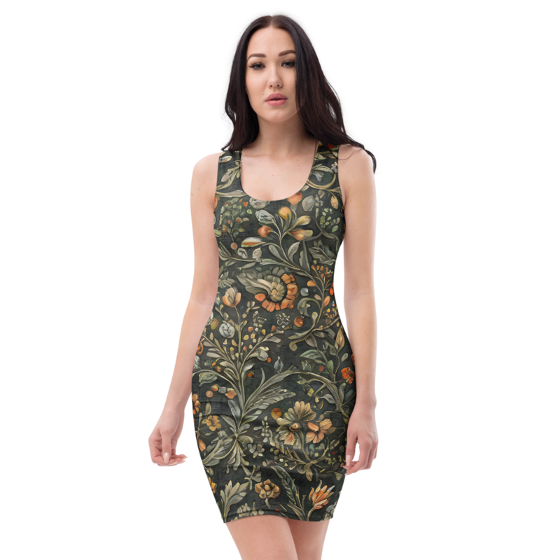 Bodycon Dress: Linen & Gardenlike