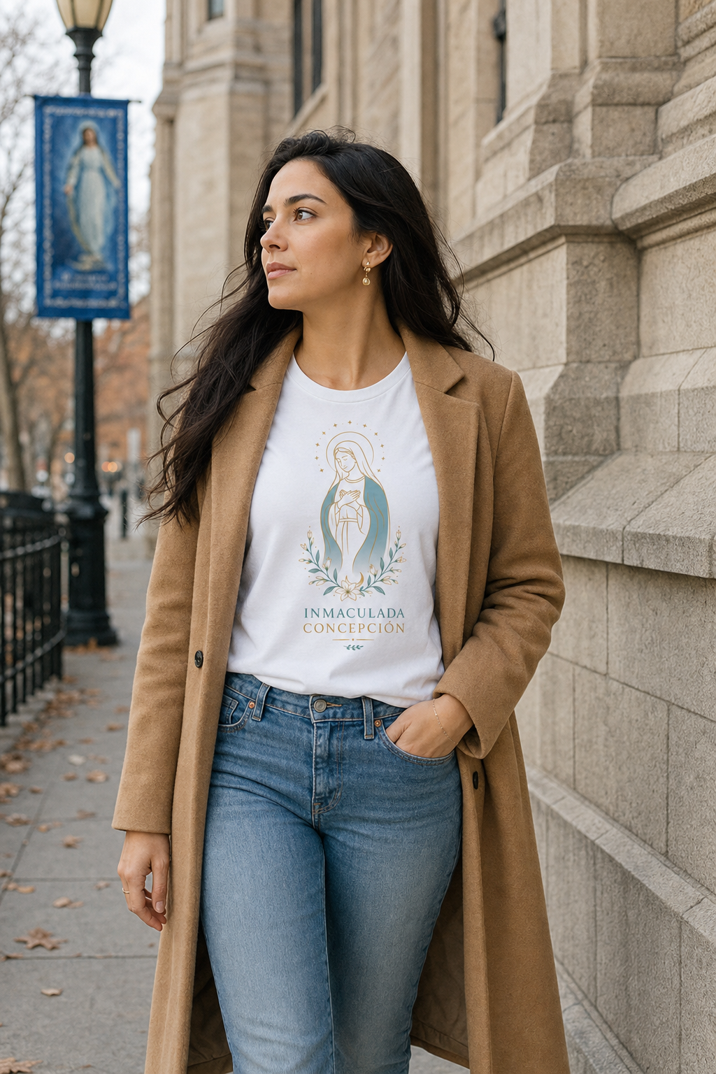 inmaculada-concepcion-t-shirt lifestyle · White · bnr-card:womens-clothing · bnr-card:mama-maria