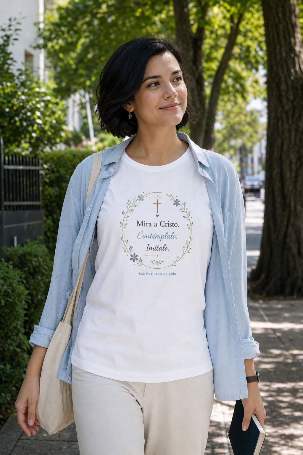 mira-a-cristo-santa-clara-t-shirt-white lifestyle · White · bnr-card:womens-clothing · bnr-card:shop-all