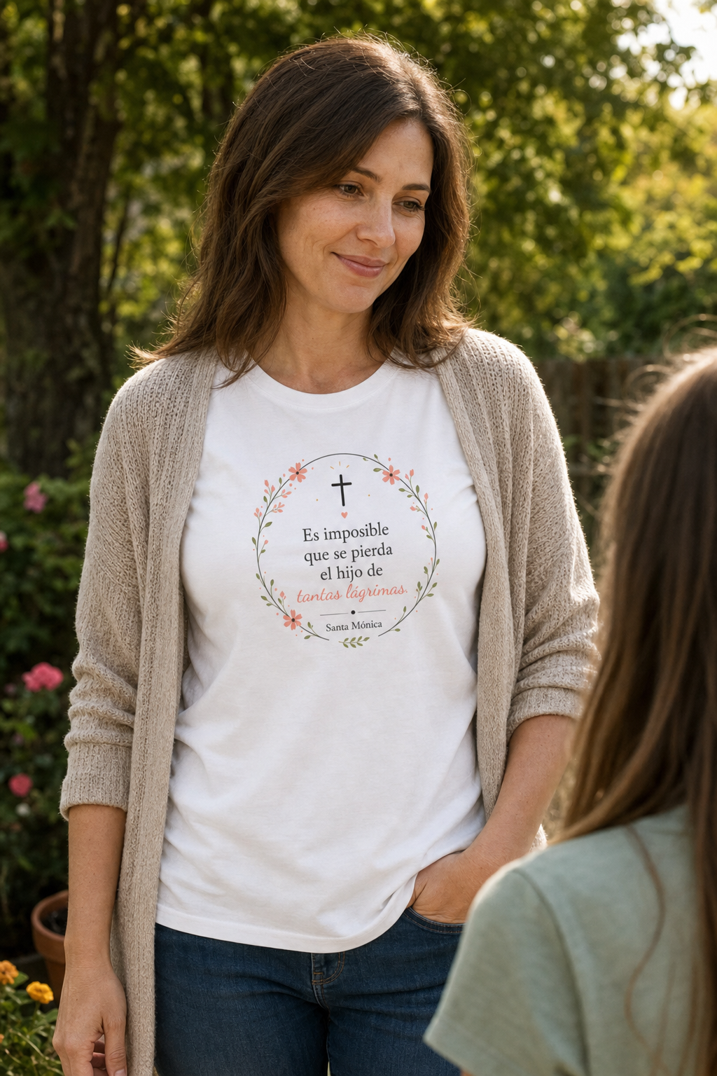 santa-monica-tantas-lagrimas-t-shirt lifestyle · White · bnr-card:womens-clothing · bnr-card:saints-witnesses