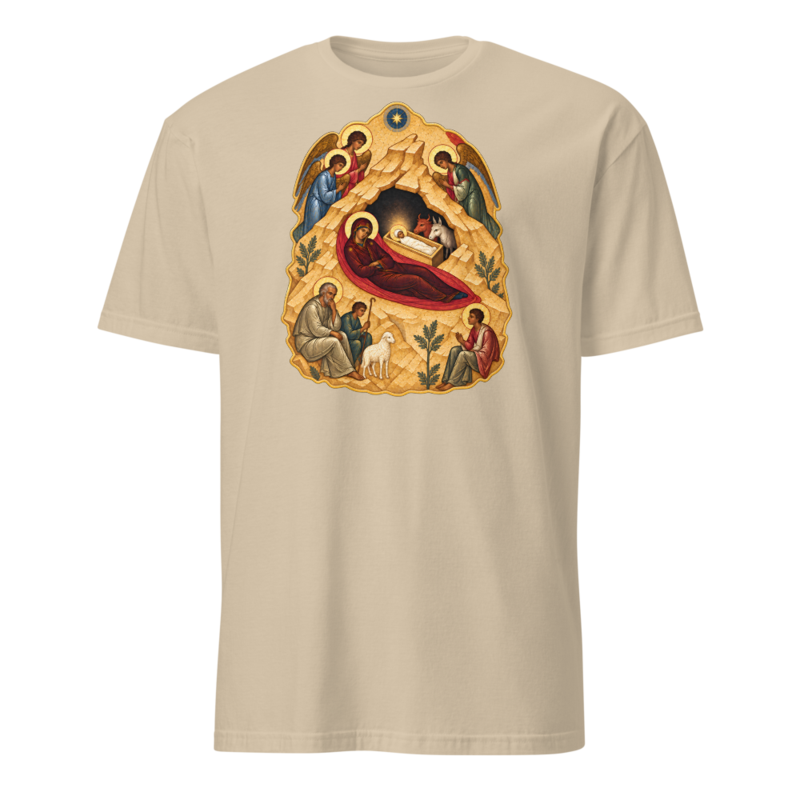 the-nativity-of-the-lord-tee Softstyle Flat · Sand