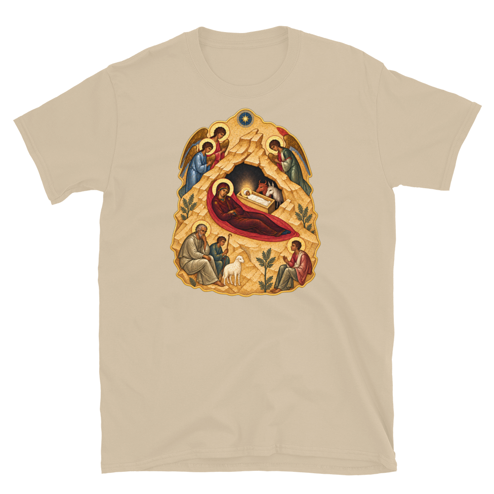 the-nativity-of-the-lord-tee Softstyle Flat · Sand