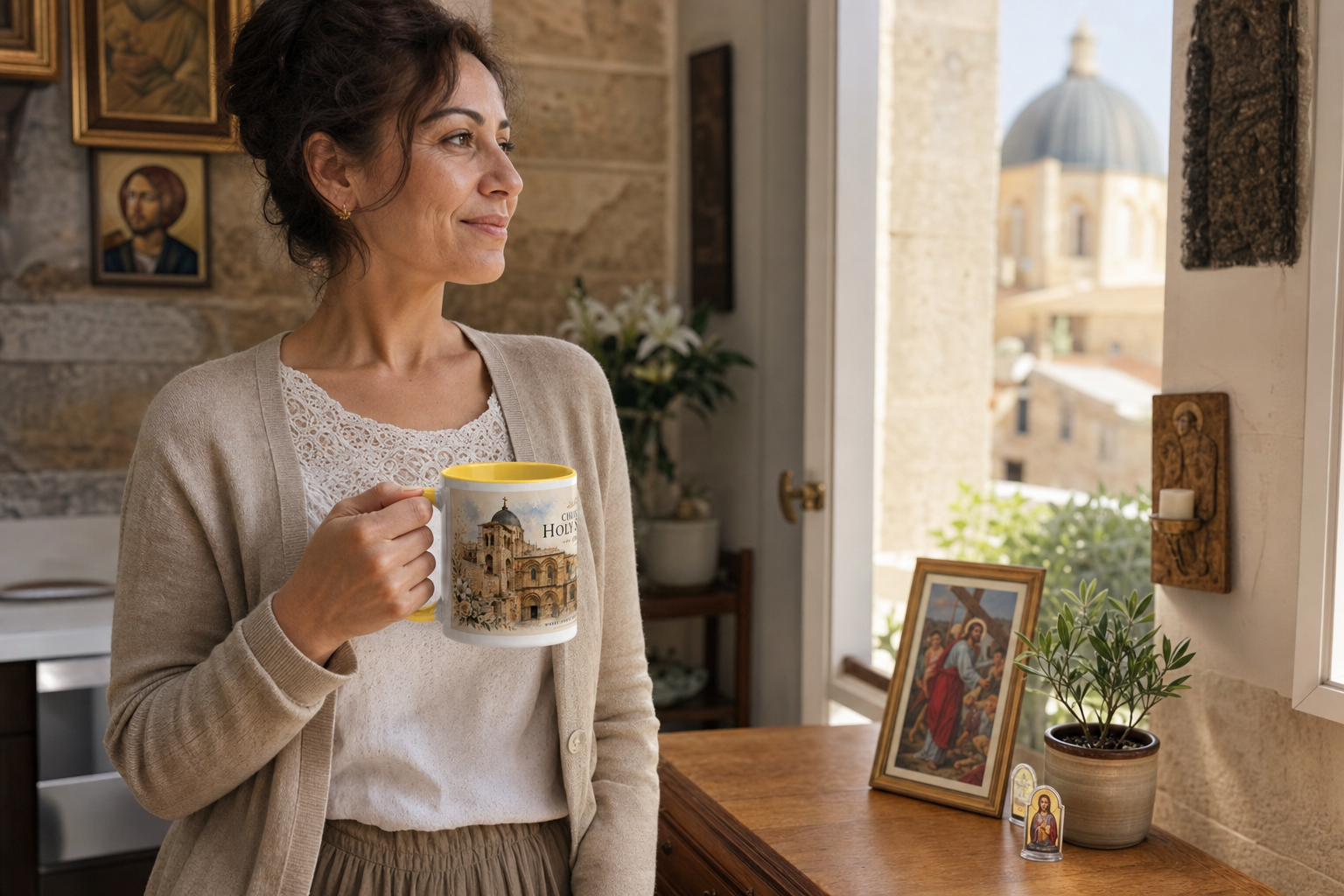 Church of the Holy Sepulchre Mug — Jerusalem — carry lifestyle