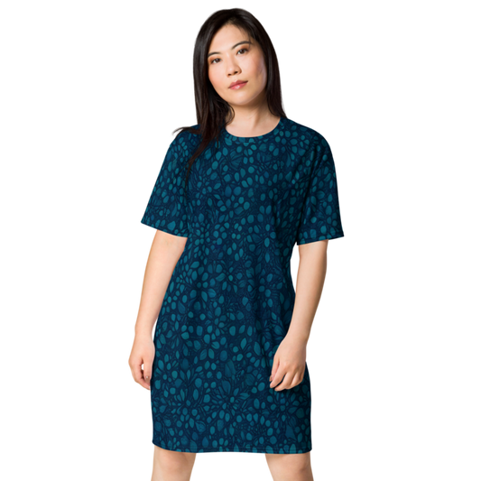 Teal Organic Diamonds Tshirt Dress