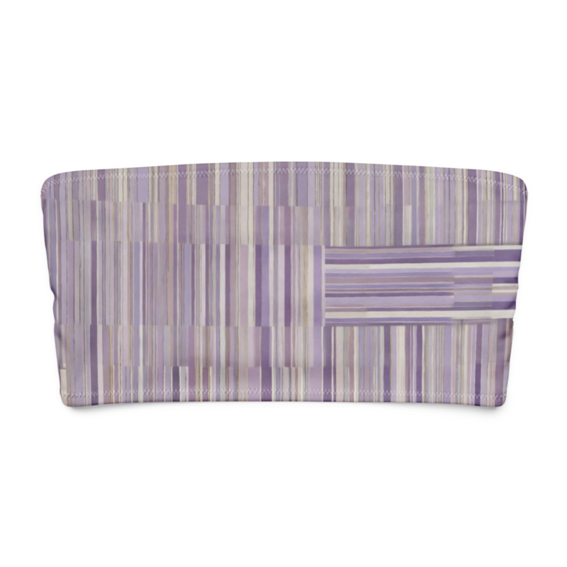 Saga the Mandrill - Bandeau Bikini Top - AOP Recycled Bandeau Bikini Top (White / L)