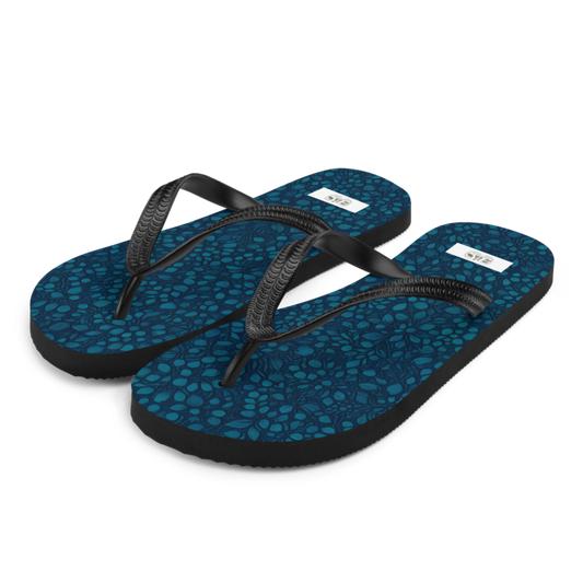 Teal Organic Diamonds Sublimation Flip Flops