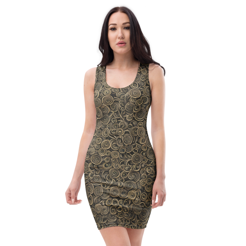 Bodycon Dress: Celestial & Parchment