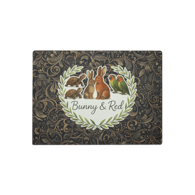 Teal Organic Diamonds Glass Cutting Board - Glass Cutting Board (Rectangle / 8″×11″)