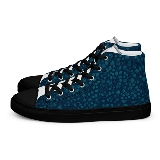 Teal Organic Diamonds High Top Canvas Shoes