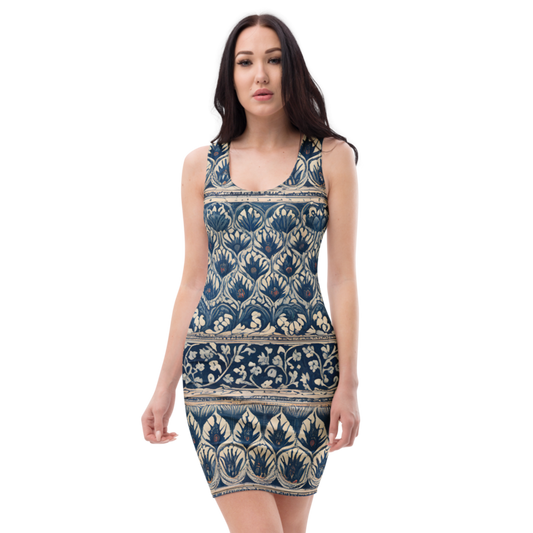 Bodycon Dress: Golden & Scalloped