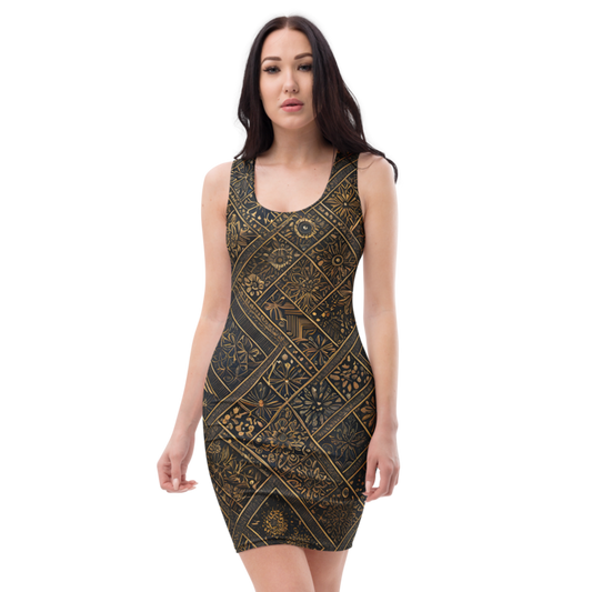 Bodycon Dress: Celestial & Embroidery