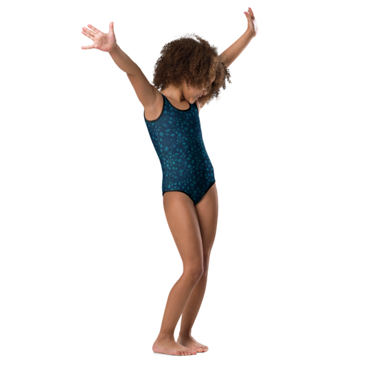 Teal Organic Diamonds Kids Swimsuit