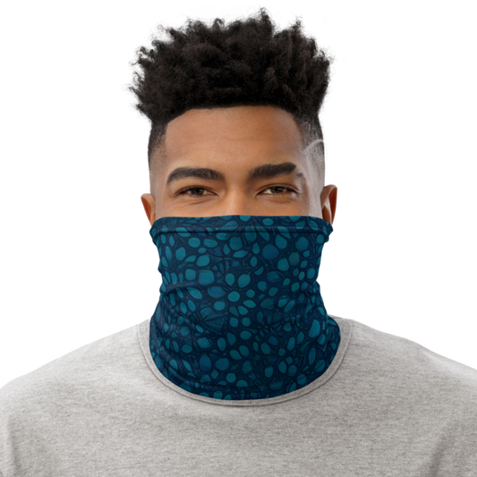 Teal Organic Diamonds Neck Gaiter