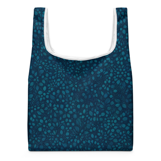 Teal Organic Diamonds Shopping Bag