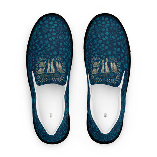Teal Organic Diamonds Slip On Canvas Shoes