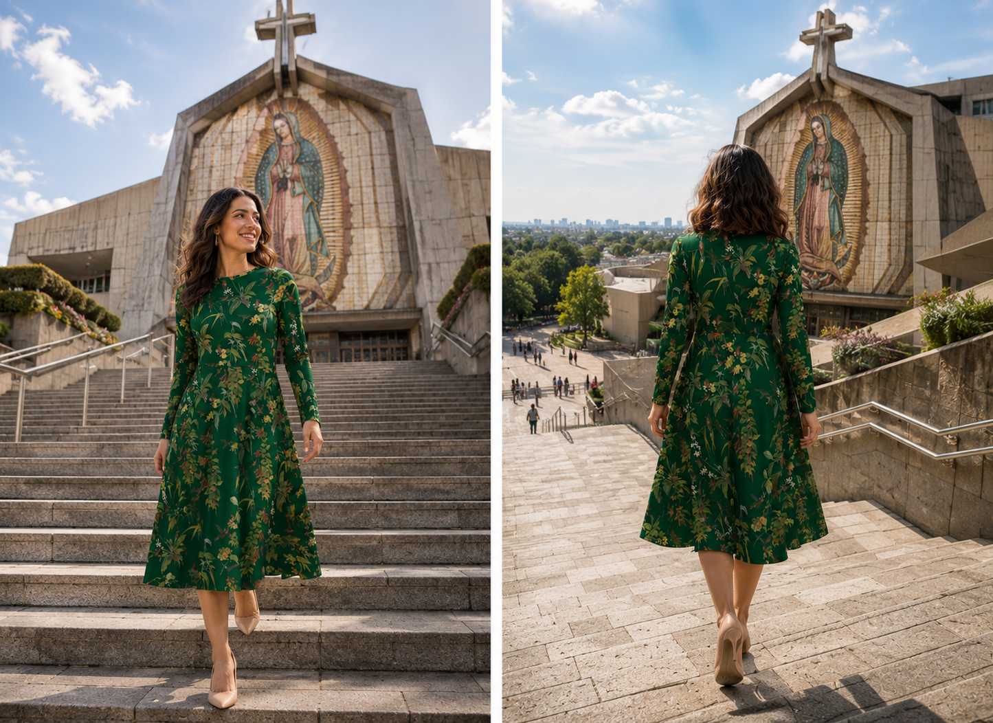 Hummingbird Midi Dress Pockets