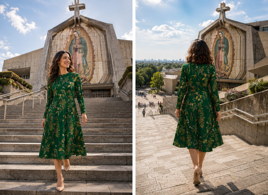 Hummingbird Midi Dress Pockets