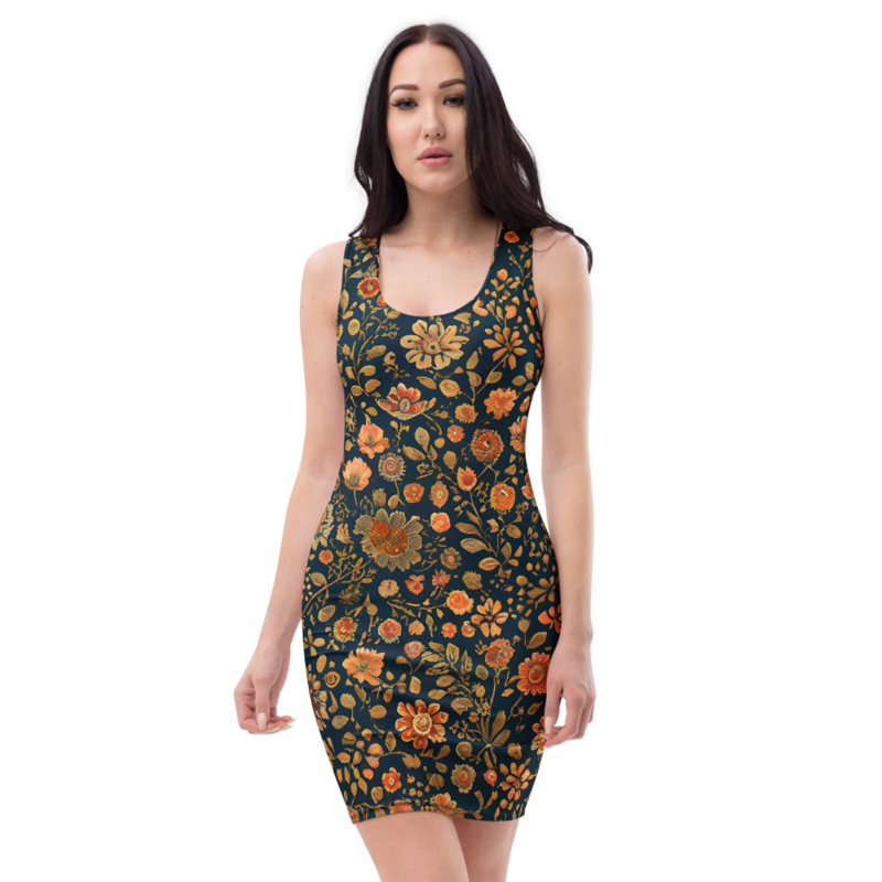 Bodycon Dress: Embroidery & Fragrant