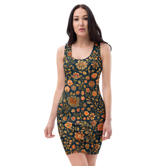 Bodycon Dress: Embroidery & Fragrant