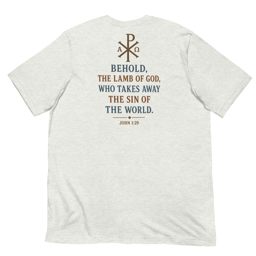Agnus Dei Lamb of God Tee — back · Ash