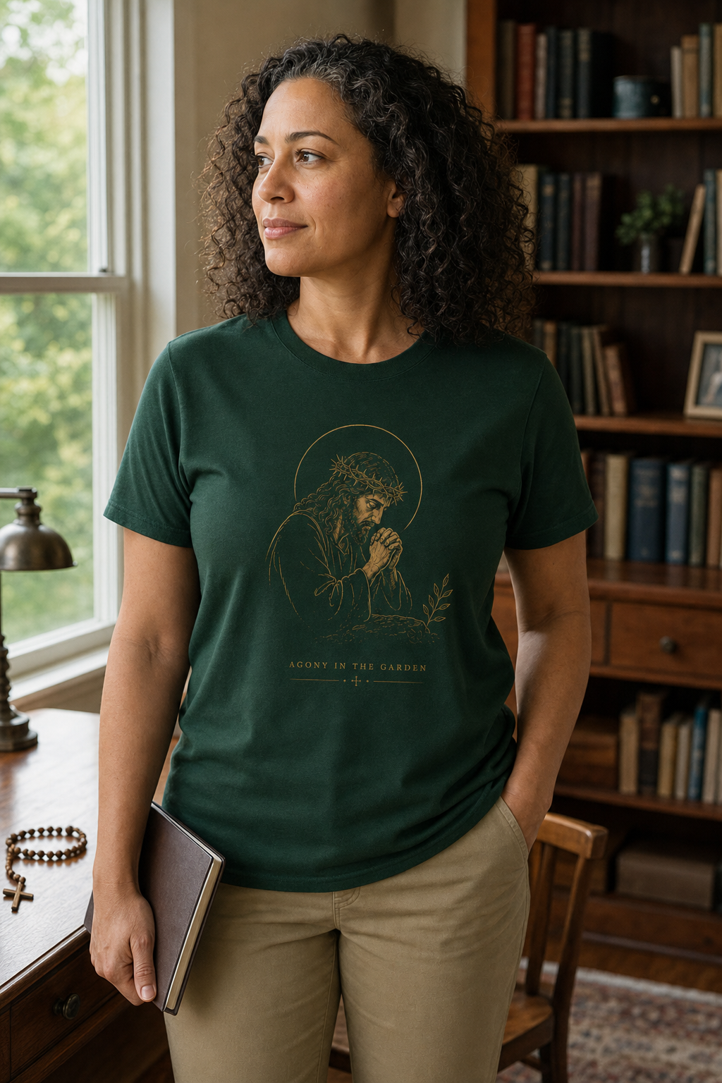 agony-in-the-garden-t-shirt lifestyle · Forest Green