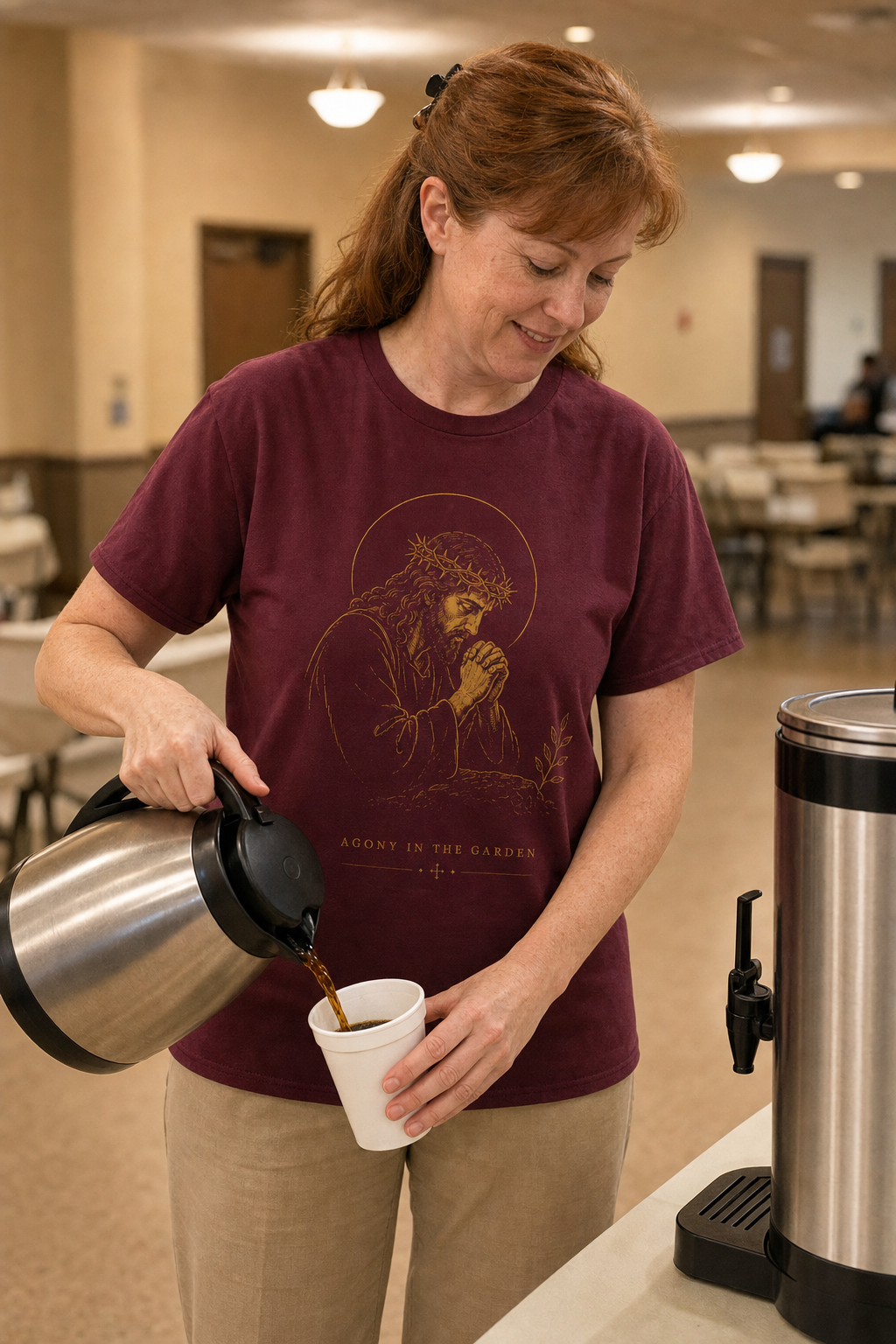 agony-in-the-garden-t-shirt lifestyle · Maroon