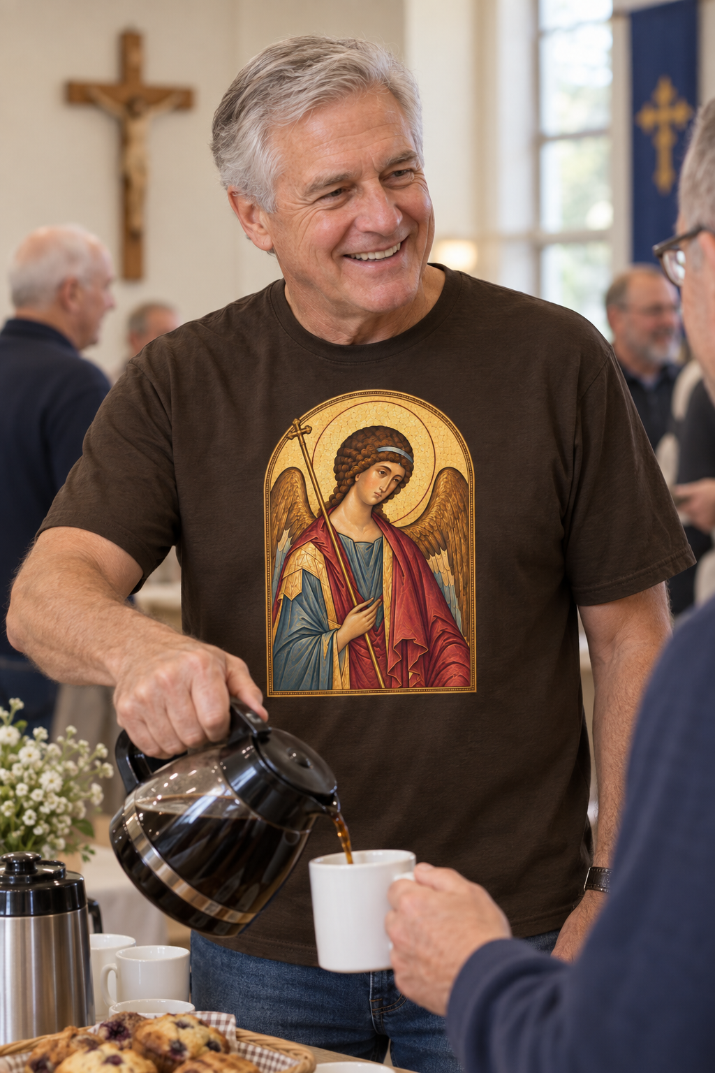 saint-michael-the-archangel-tee lifestyle · Dark Chocolate · bnr-card:mens-clothing