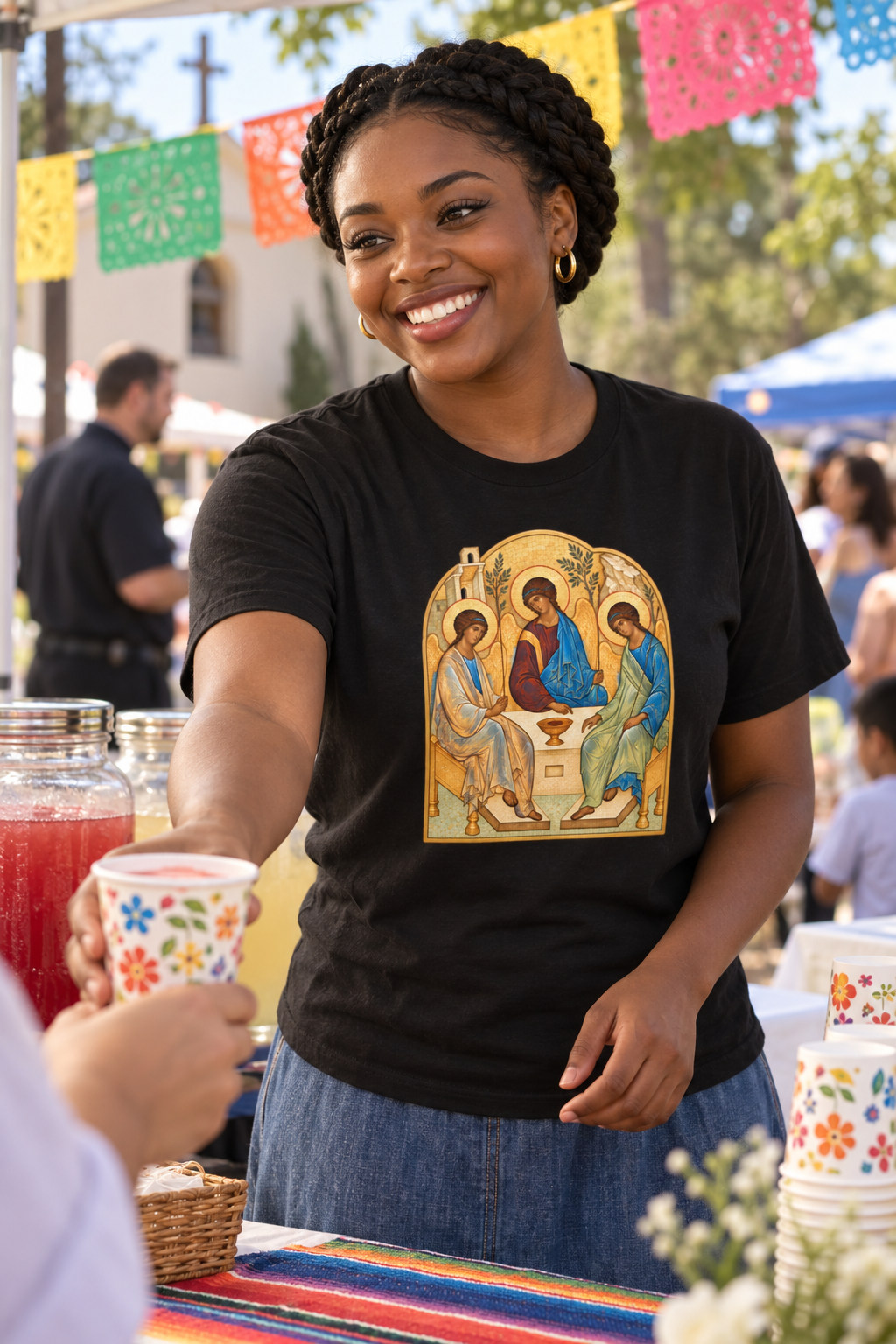 the-holy-trinity-tee lifestyle · Black · bnr-card:womens-clothing · bnr-card:jesus · bnr-card:sacred-icons