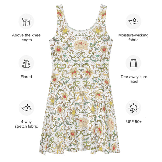 White Floral Skater Dress