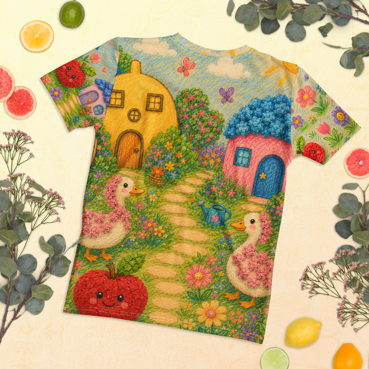 Margarita’s Garden Women’s All-Over Print Crew Neck T-Shirt
